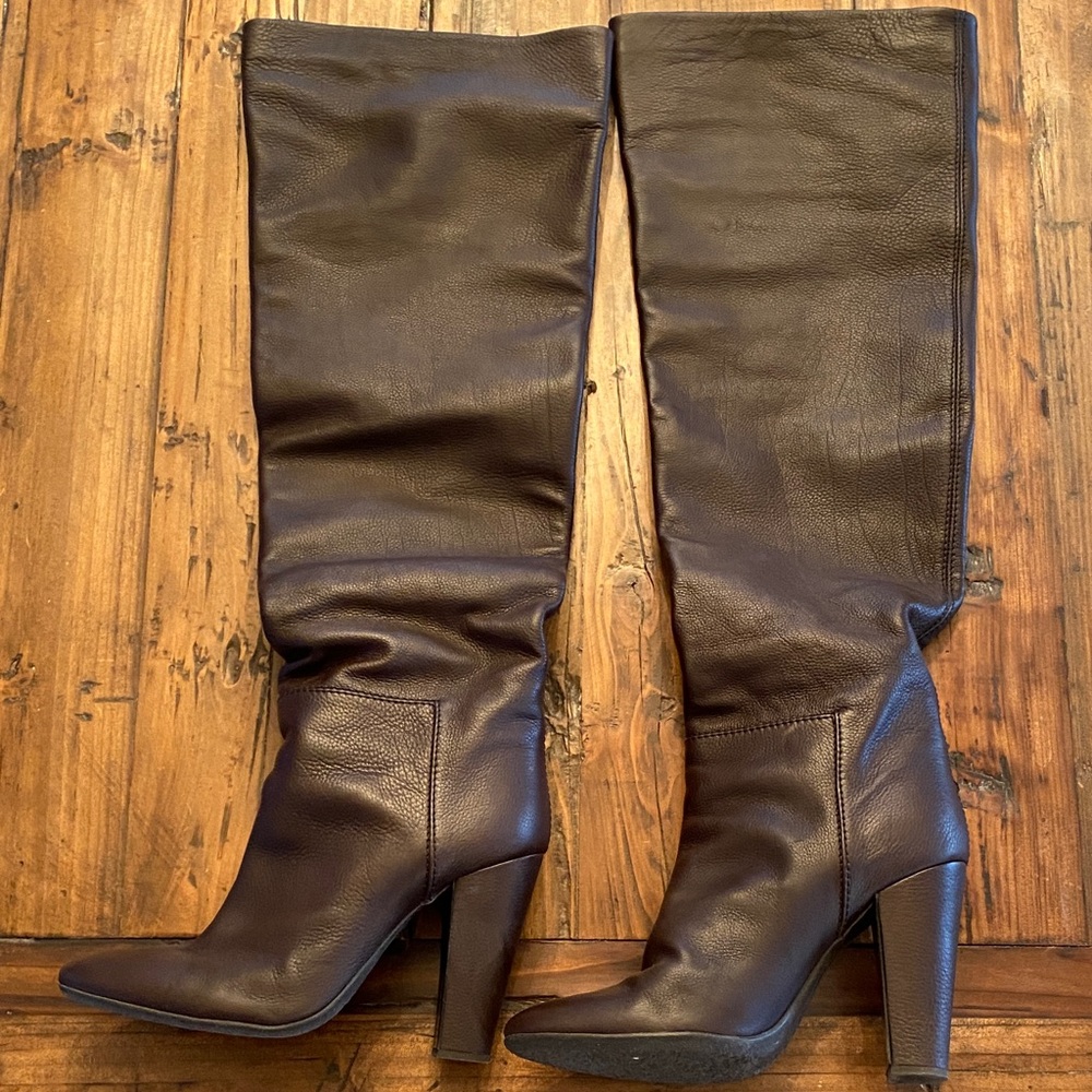 Giuseppe Zanotti Dark Brown Over-the-Knee Leather Boots